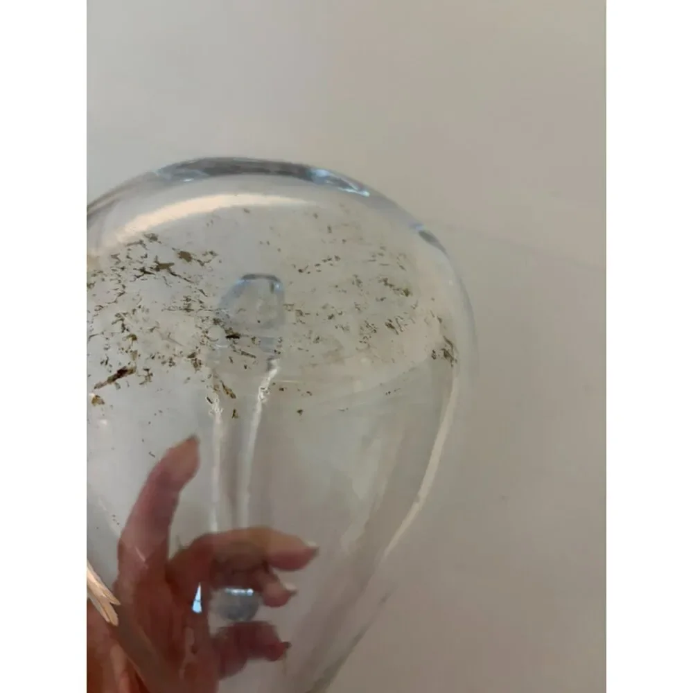 clear glass slanted tipsy pitcher decanter with handle